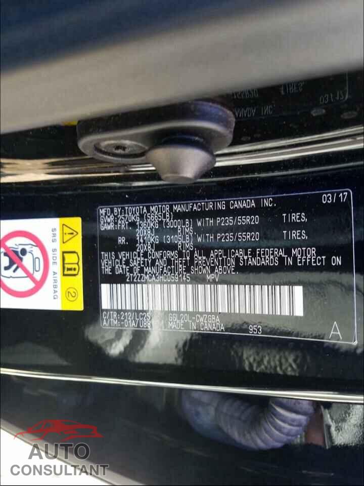 LEXUS RX 350 BAS 2017 - 2T2ZZMCA3HC059145