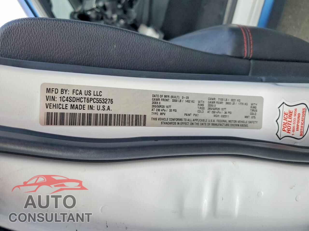 DODGE DURANGO 2023 - 1C4SDHCT6PC553276