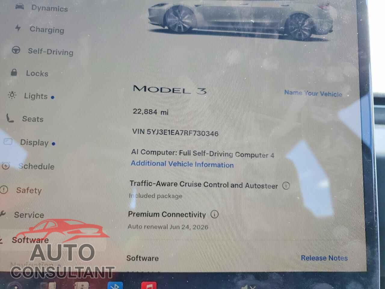 TESLA MODEL 3 2024 - 5YJ3E1EA7RF730346