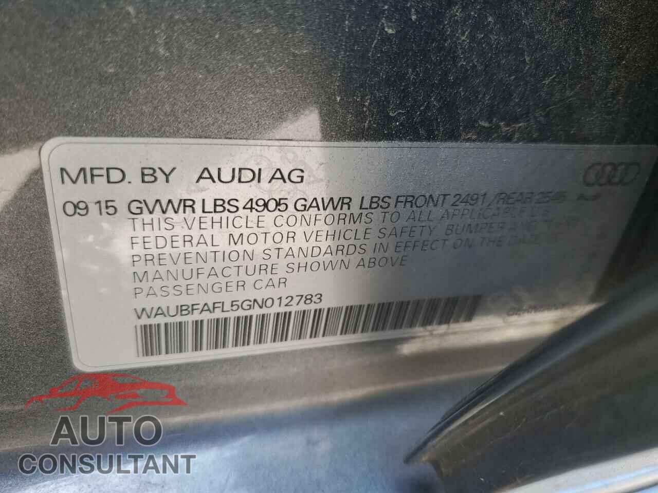AUDI A4 2016 - WAUBFAFL5GN012783