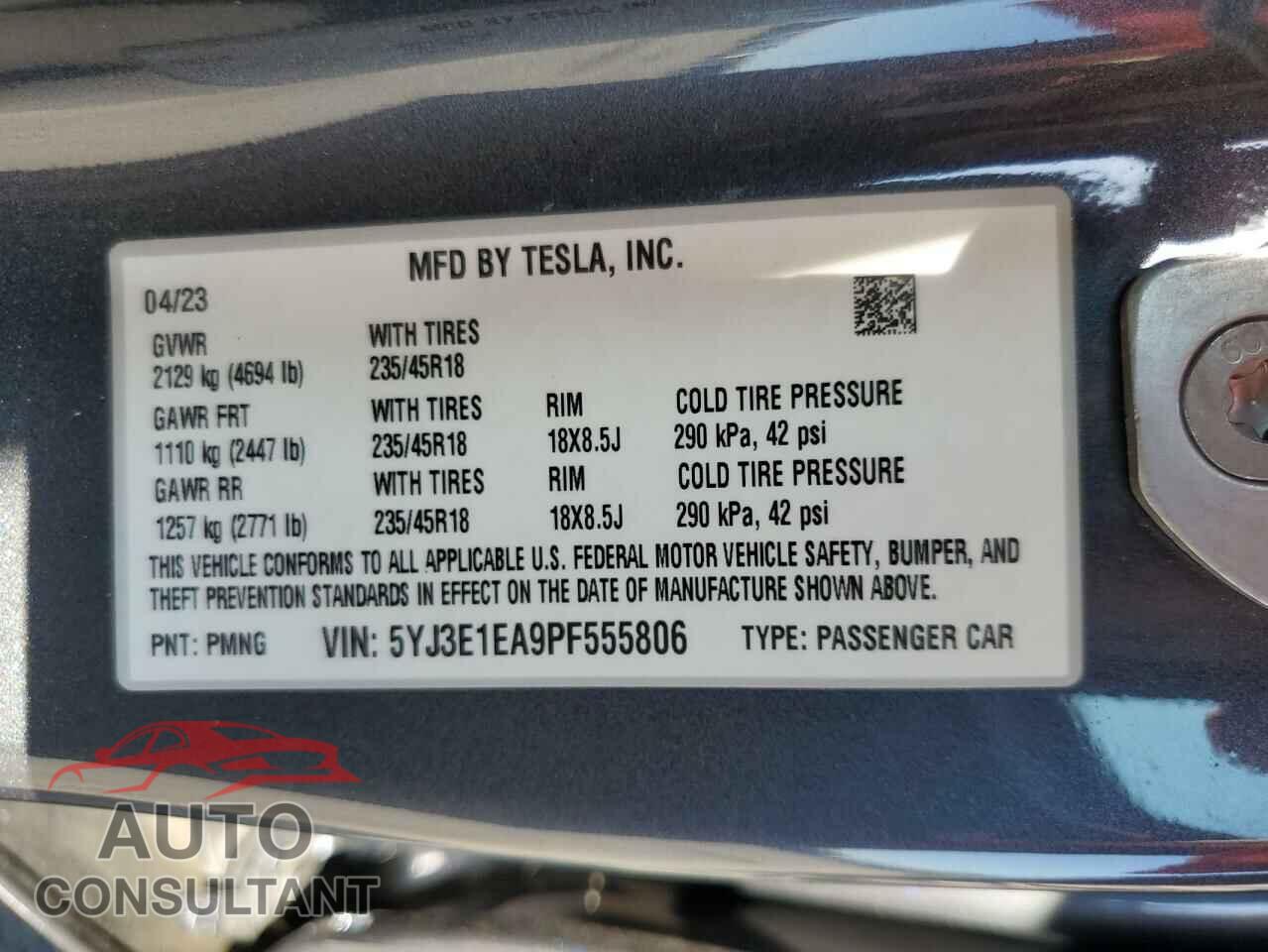TESLA MODEL 3 2023 - 5YJ3E1EA9PF555806