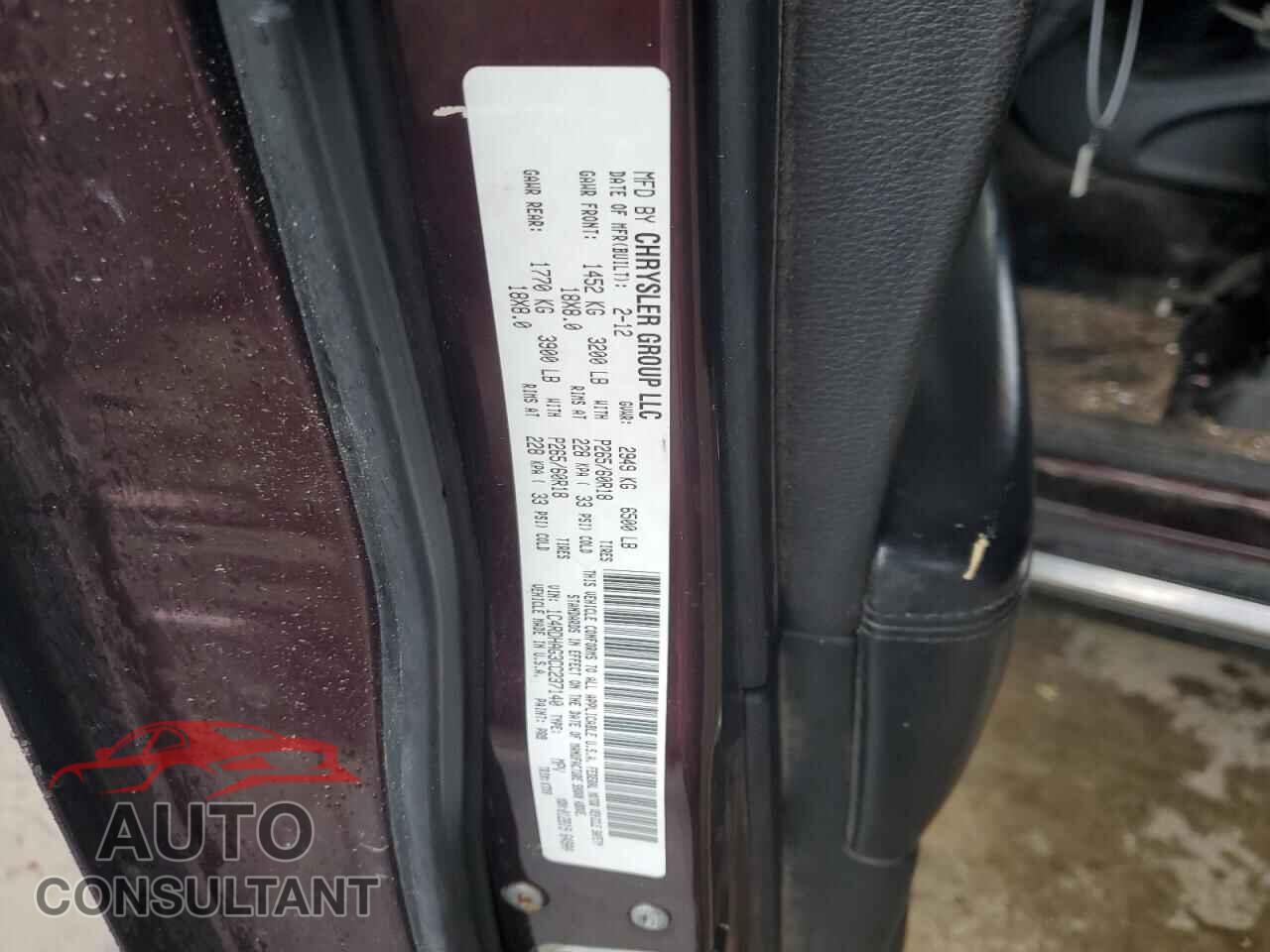 DODGE DURANGO 2012 - 1C4RDHAG3CC237140