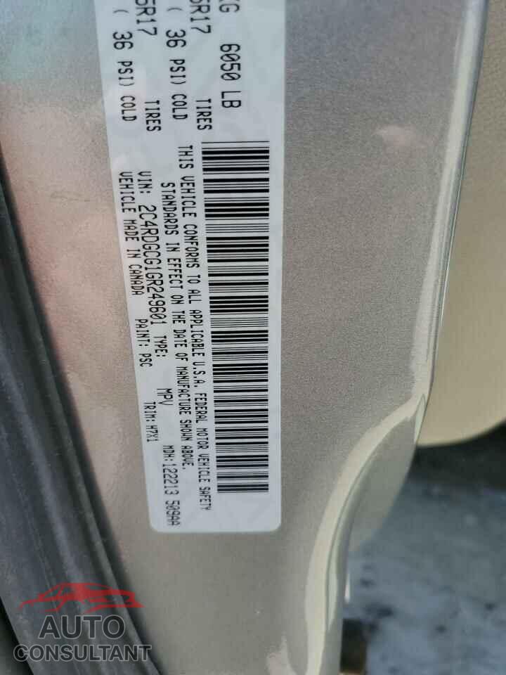 DODGE CARAVAN 2016 - 2C4RDGCG1GR249601