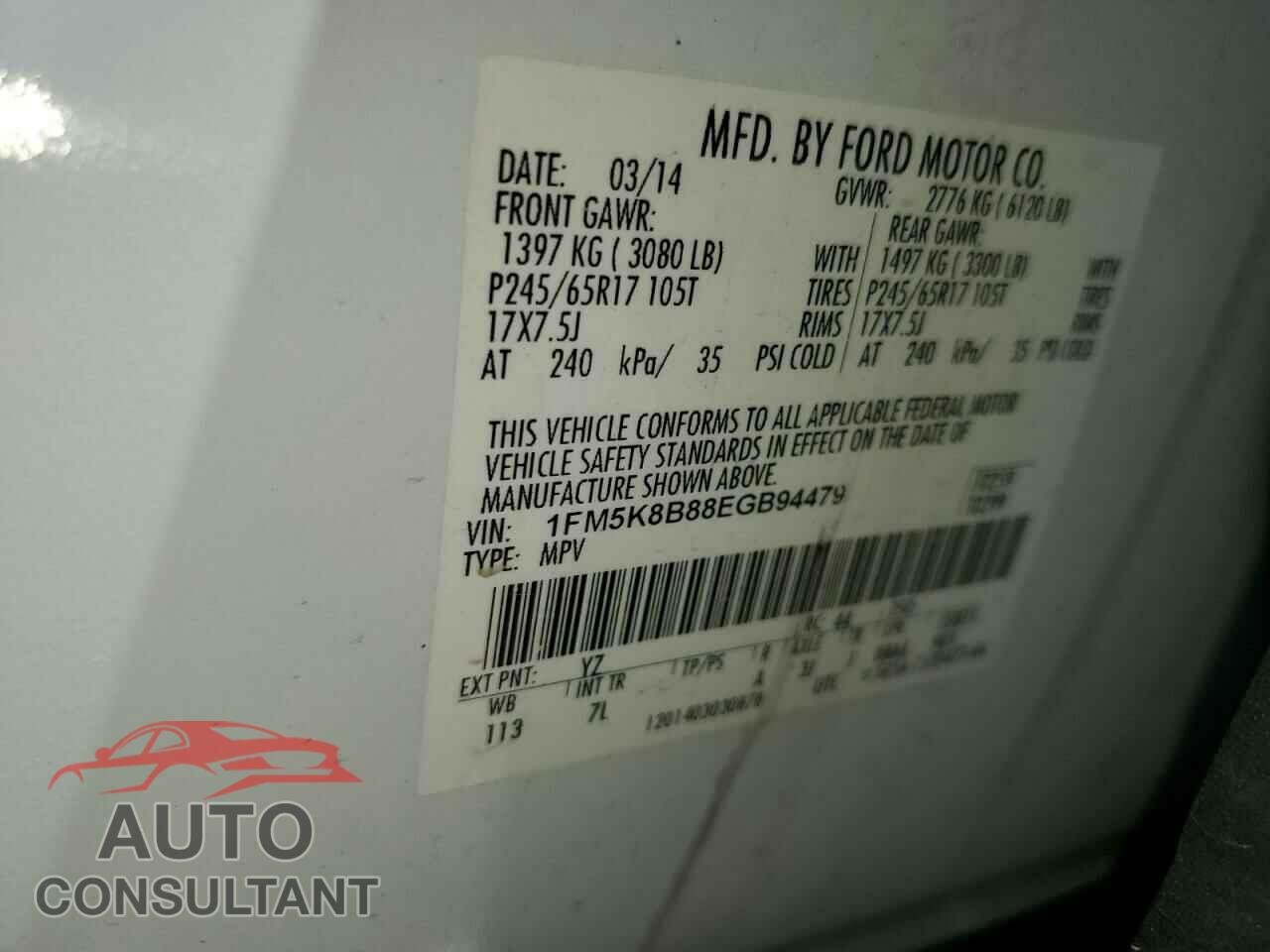 FORD EXPLORER 2014 - 1FM5K8B88EGB94479