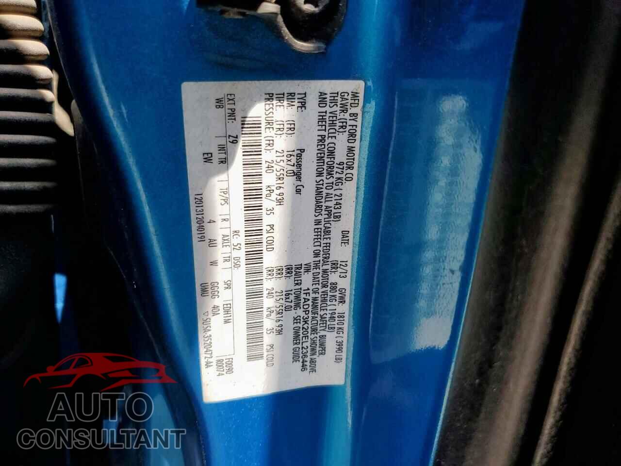 FORD FOCUS 2014 - 1FADP3K20EL236446