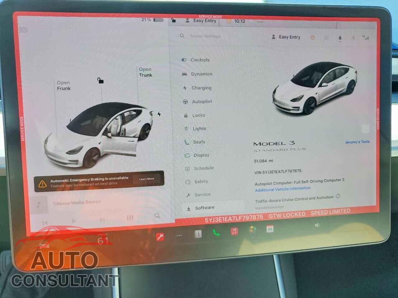 TESLA MODEL 3 2020 - 5YJ3E1EA7LF797875