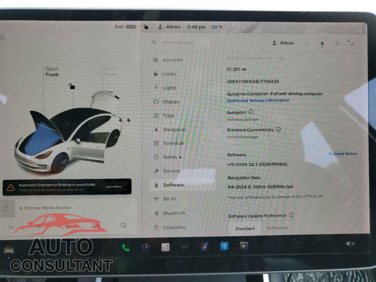 TESLA MODEL 3 2020 - 5YJ3E1EA8LF799439