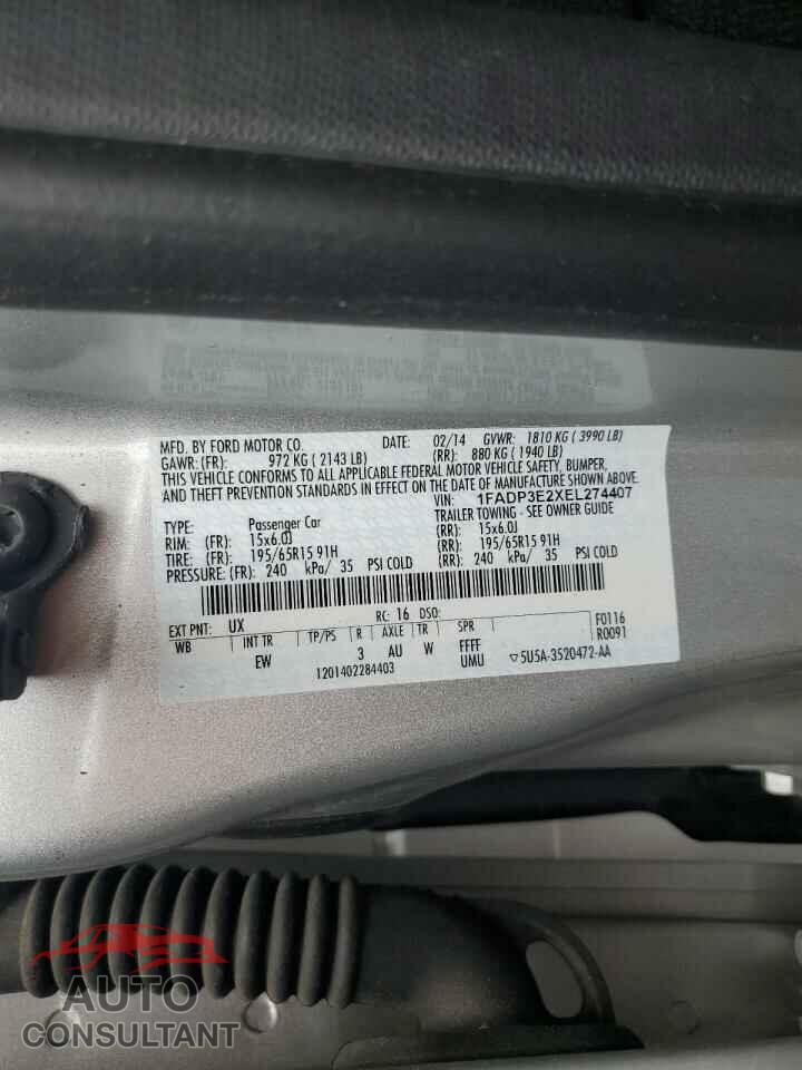 FORD FOCUS 2014 - 1FADP3E2XEL274407