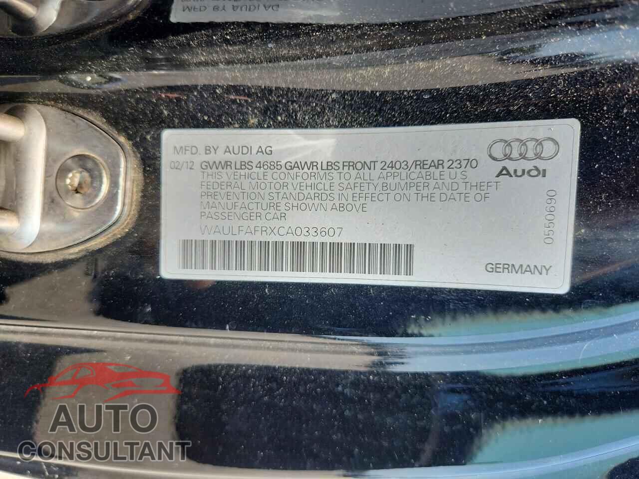 AUDI A5 2012 - WAULFAFRXCA033607