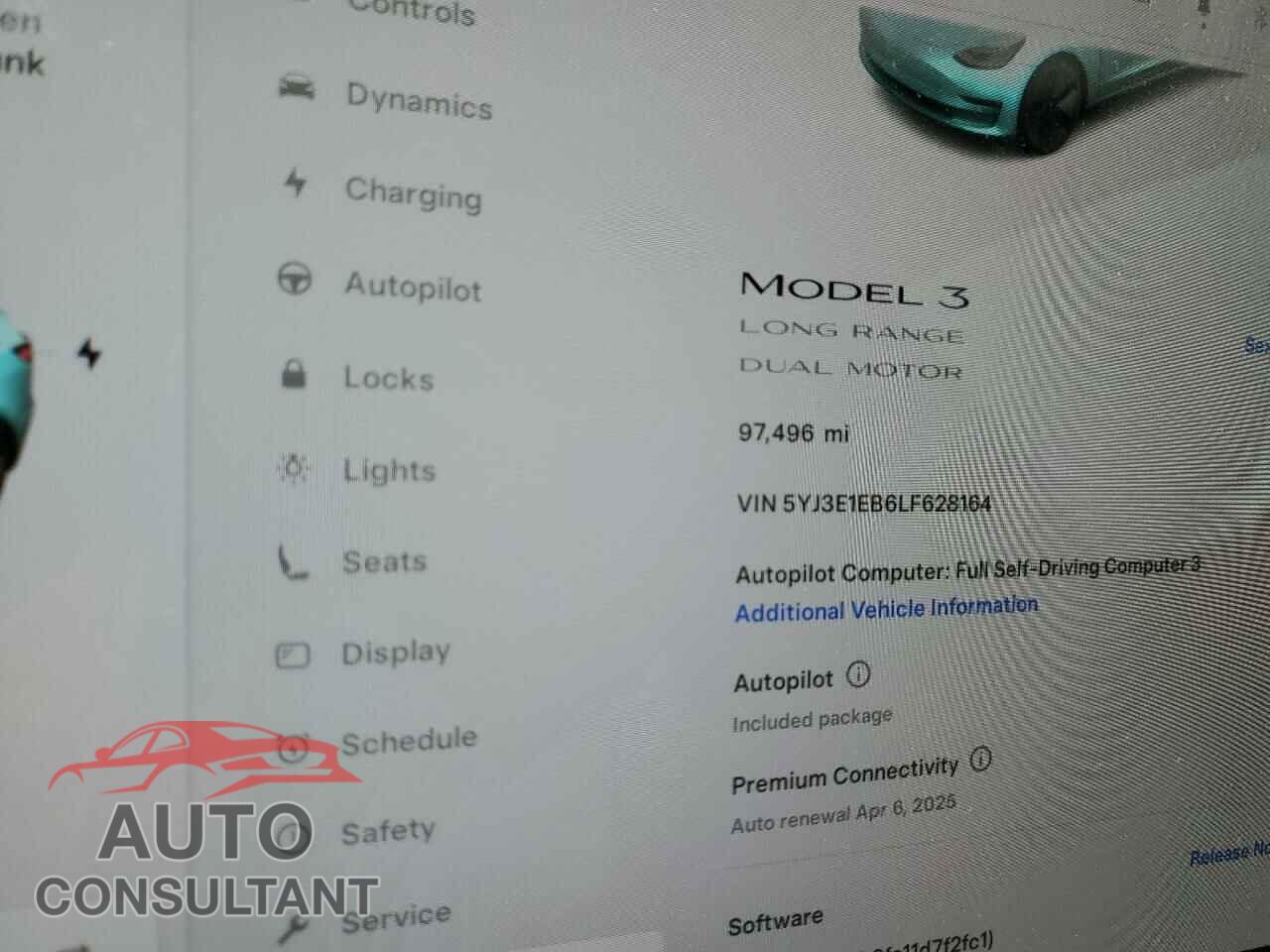 TESLA MODEL 3 2020 - 5YJ3E1EB6LF628164