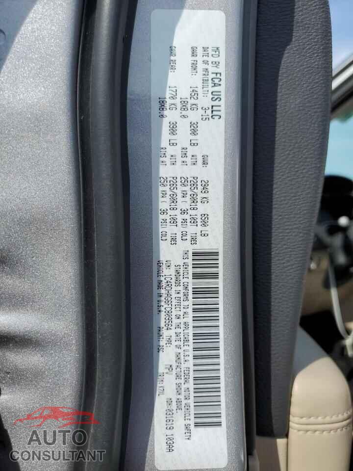 DODGE DURANGO 2015 - 1C4RDHAG6FC809564