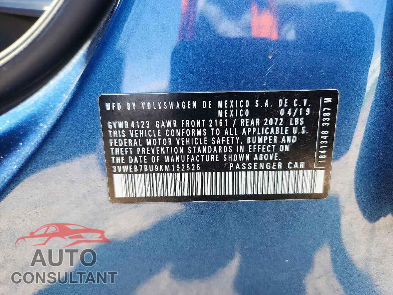 VOLKSWAGEN JETTA 2019 - 3VWEB7BU9KM192525