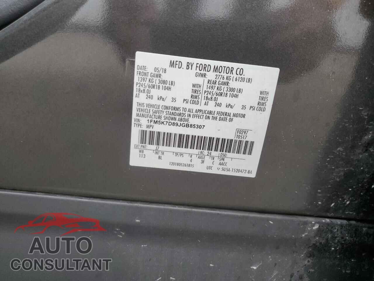FORD EXPLORER 2018 - 1FM5K7D89JGB85307