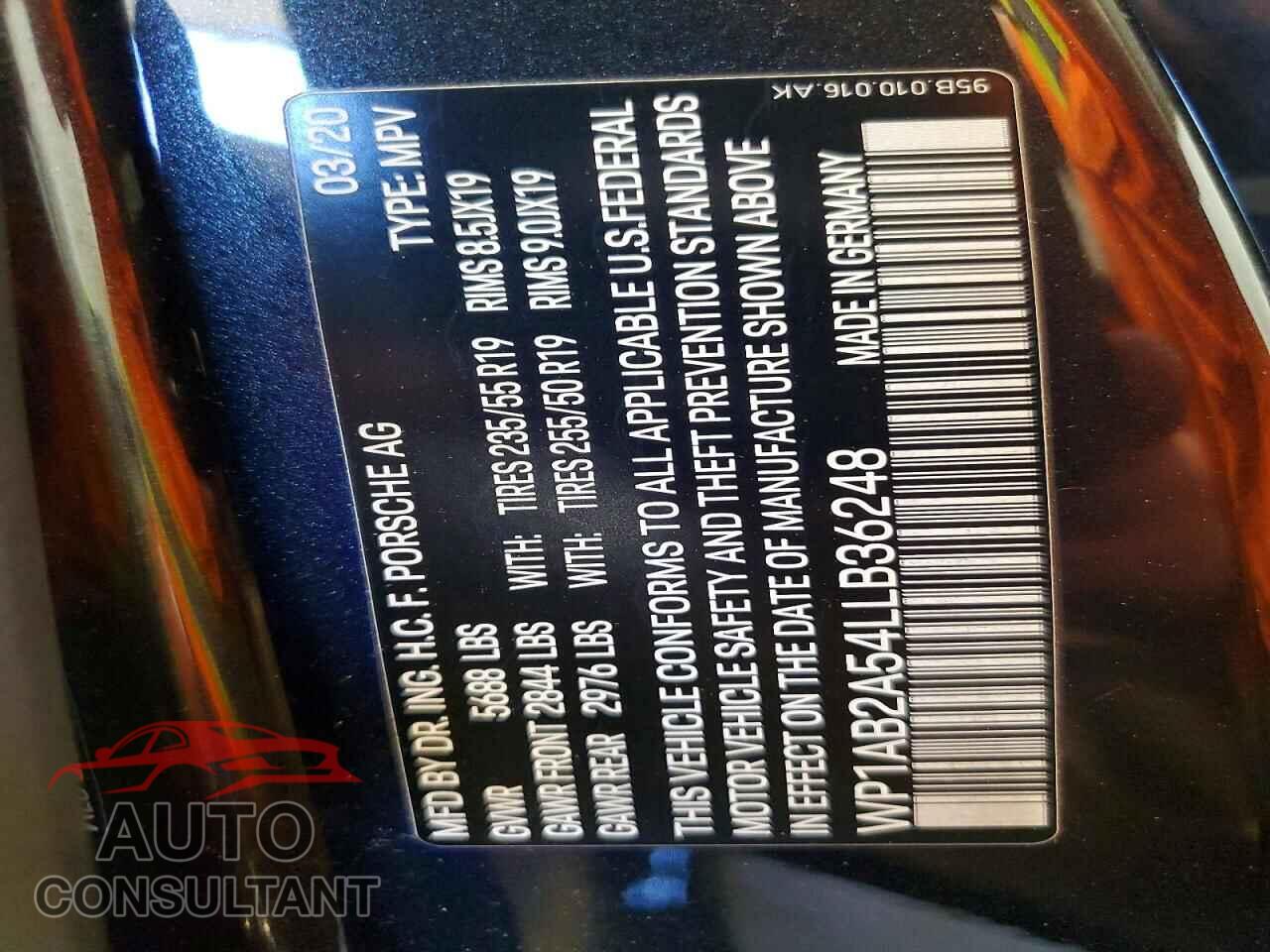 PORSCHE MACAN 2020 - WP1AB2A54LLB36248