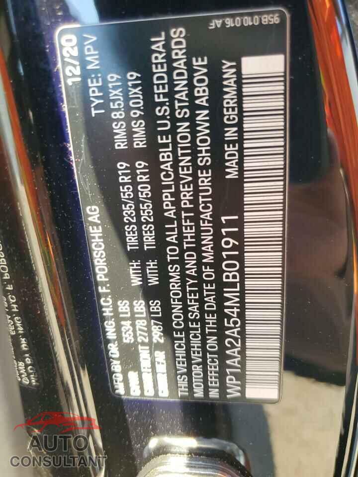 PORSCHE MACAN 2021 - WP1AA2A54MLB01911
