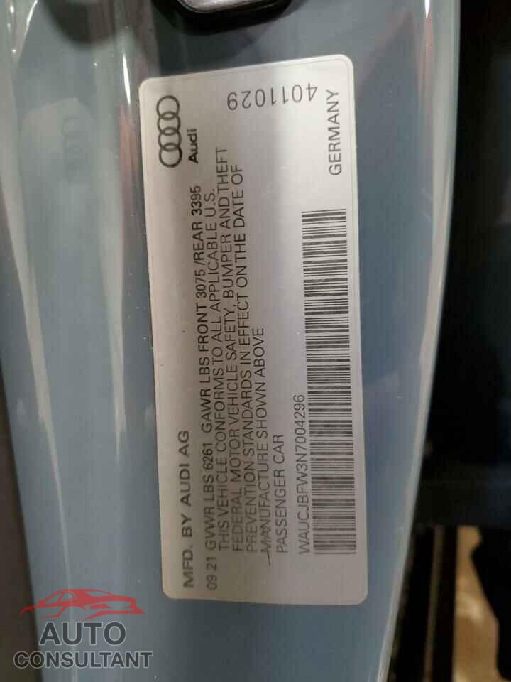 AUDI E-TRON GT 2022 - WAUCJBFW3N7004296