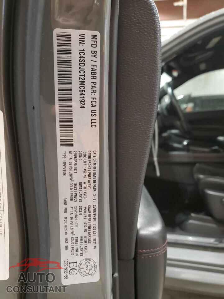 DODGE DURANGO 2021 - 1C4SDJCT2MC641924