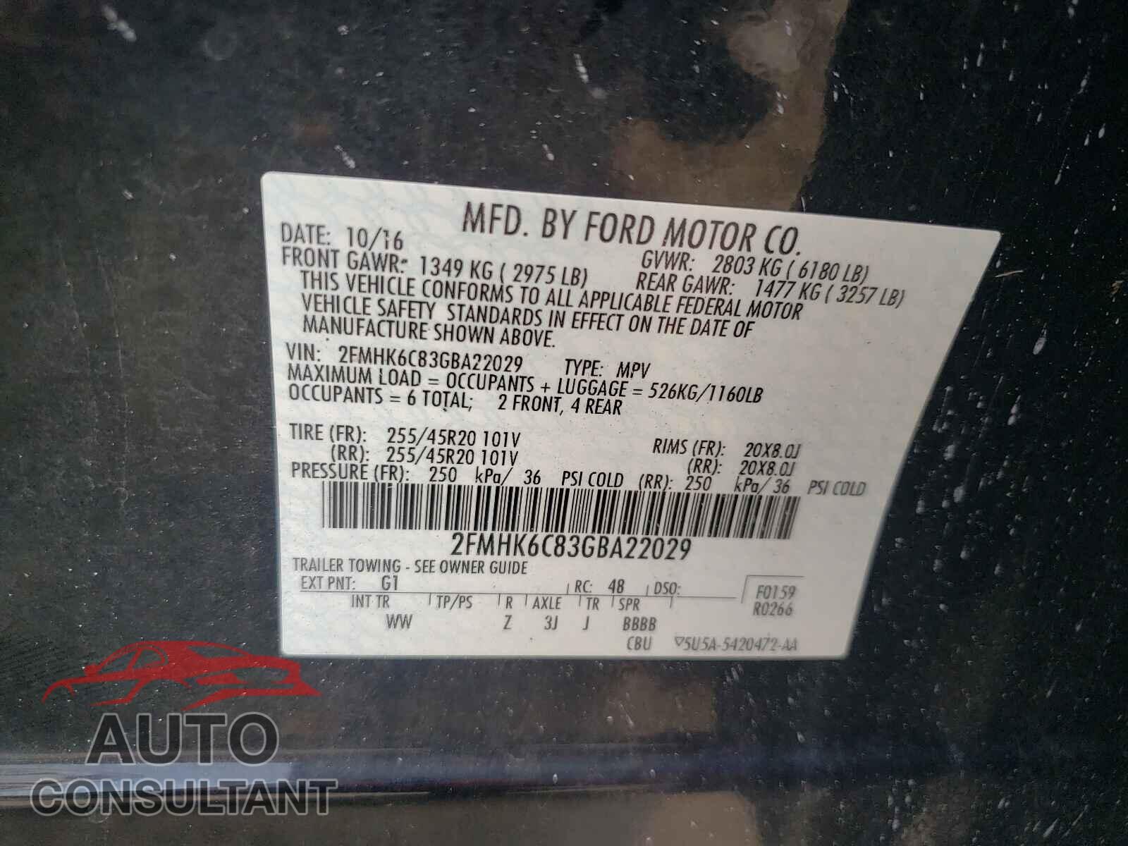 FORD FLEX 2016 - 2FMHK6C83GBA22029