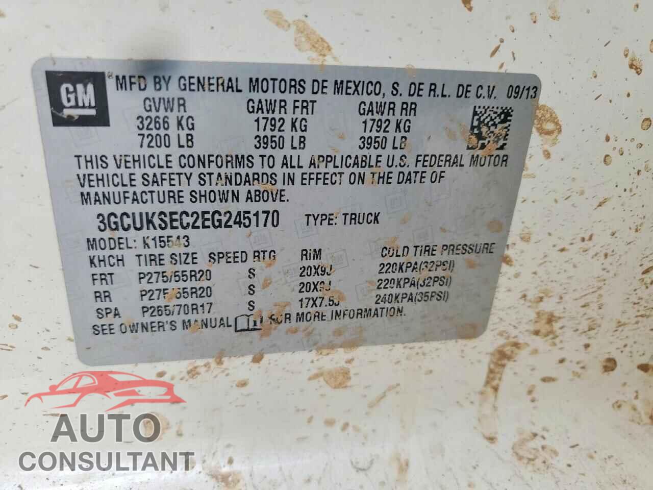 CHEVROLET SILVERADO 2014 - 3GCUKSEC2EG245170