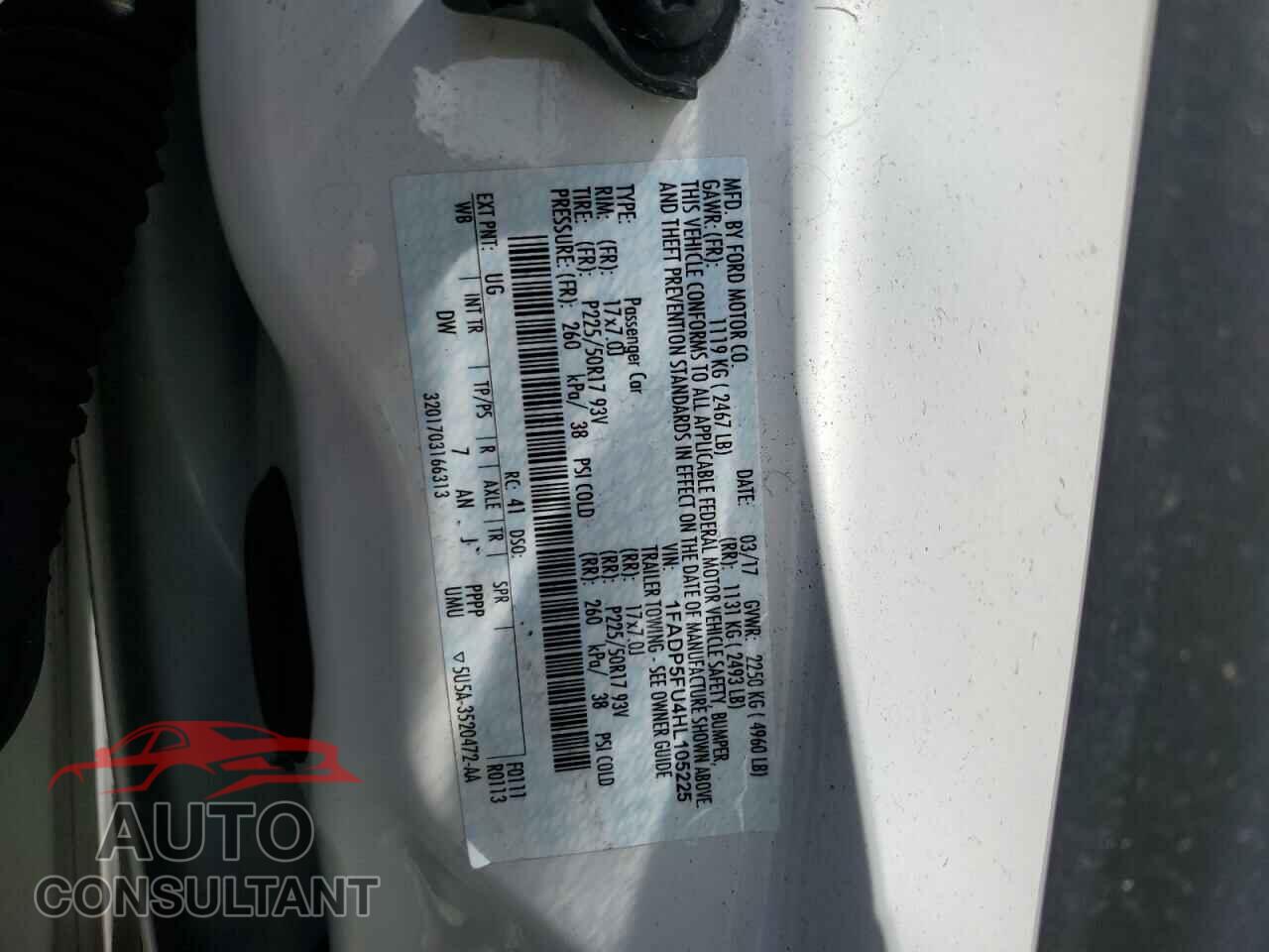 FORD CMAX 2017 - 1FADP5FU4HL105225