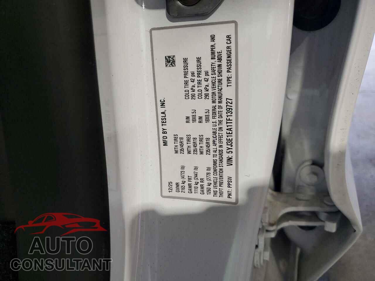 TESLA MODEL 3 2026 - 5YJ3E1EA1TF139727