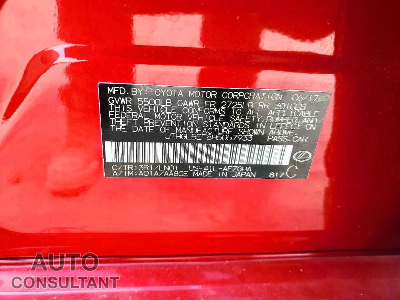 LEXUS LS460 2017 - JTHGL5EF8H5057933