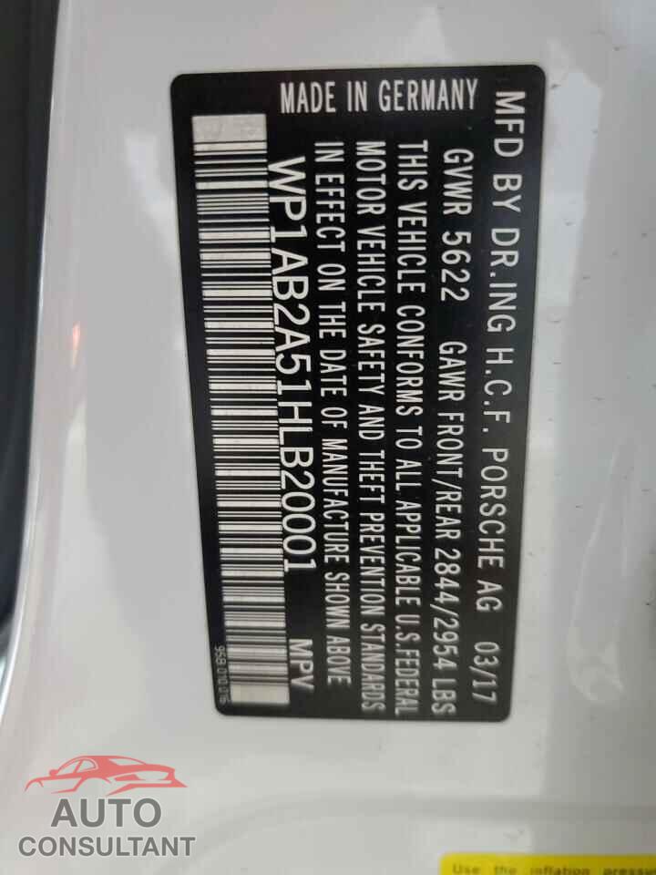 PORSCHE MACAN 2017 - WP1AB2A51HLB20001