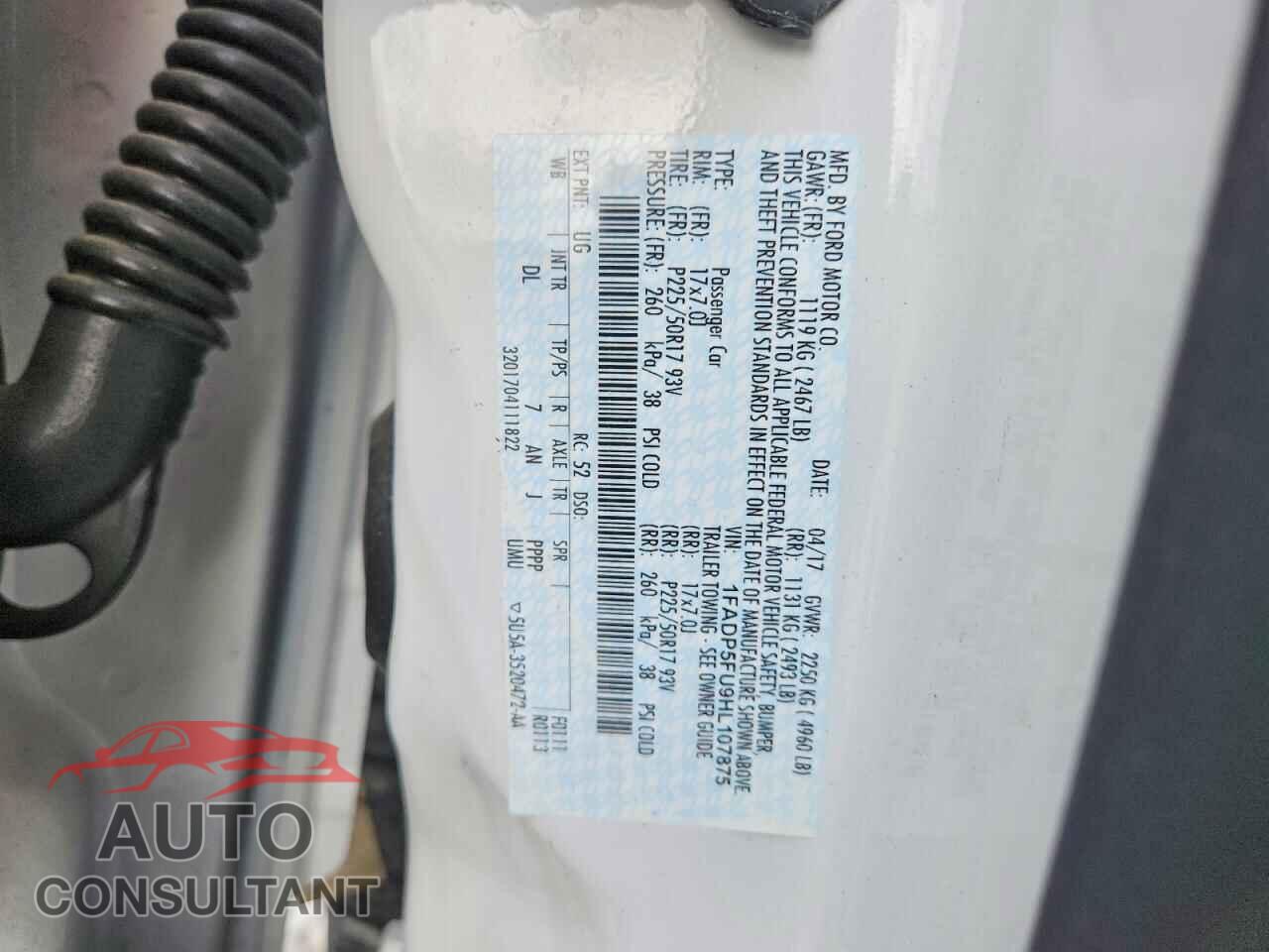 FORD CMAX 2017 - 1FADP5FU9HL107875