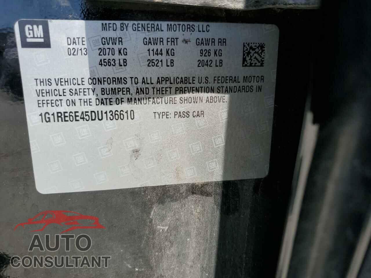 CHEVROLET VOLT 2013 - 1G1RE6E45DU136610