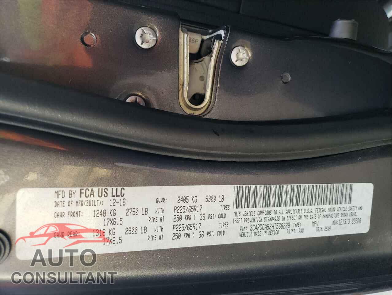 DODGE JOURNEY 2017 - 3C4PDCAB3HT568228