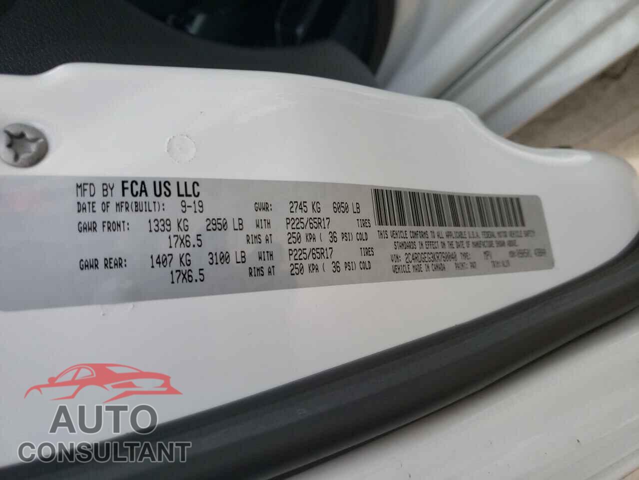 DODGE GRAND CARA 2019 - 2C4RDGEG3KR760040