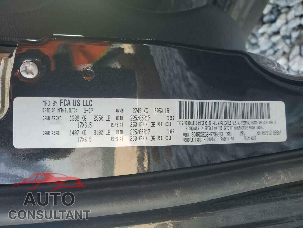 DODGE CARAVAN 2017 - 2C4RDGEG8HR790983