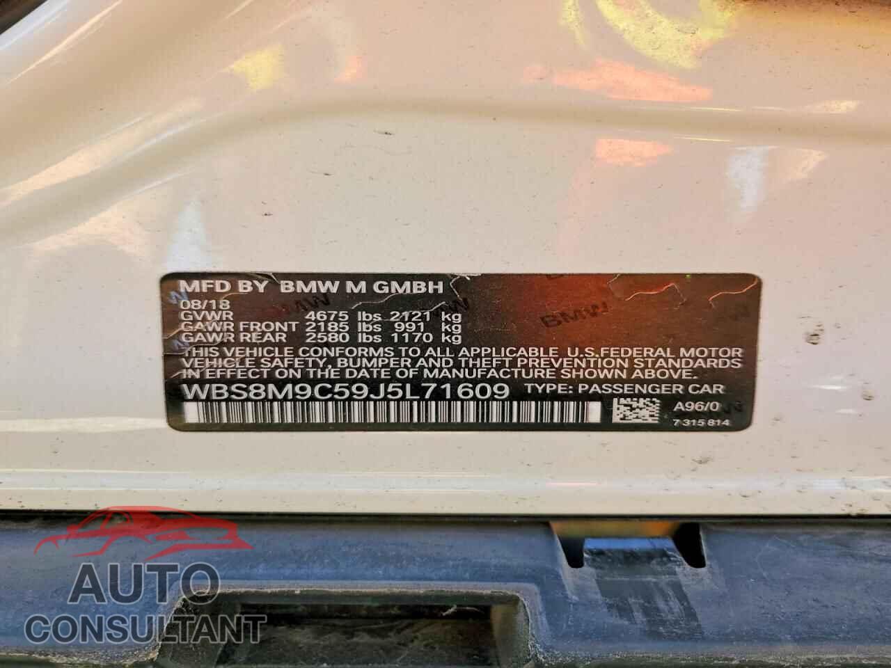 BMW M3 2018 - WBS8M9C59J5L71609