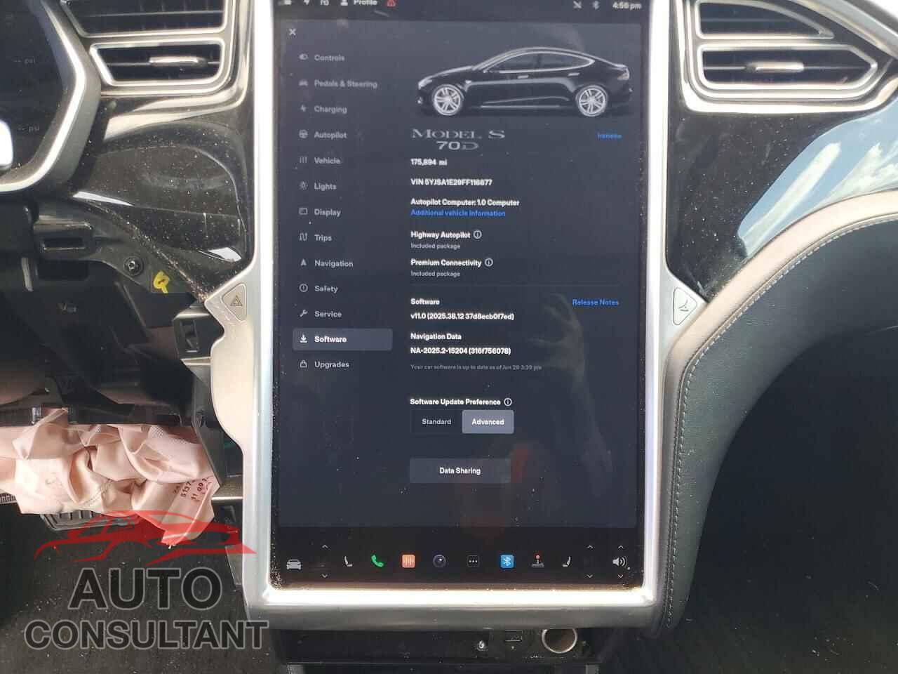 TESLA MODEL S 2015 - 5YJSA1E29FF116877