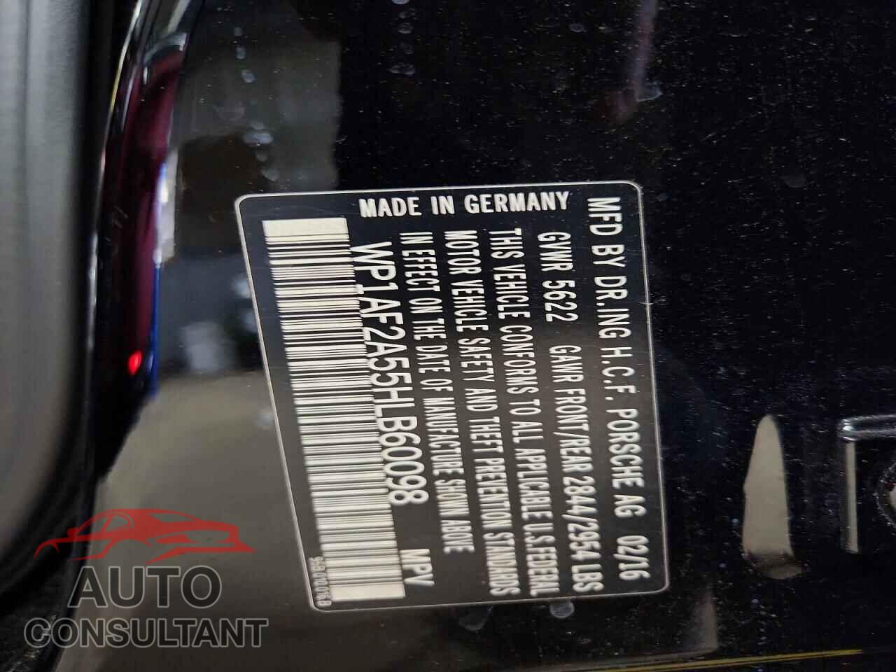 PORSCHE MACAN 2017 - WP1AF2A55HLB60098