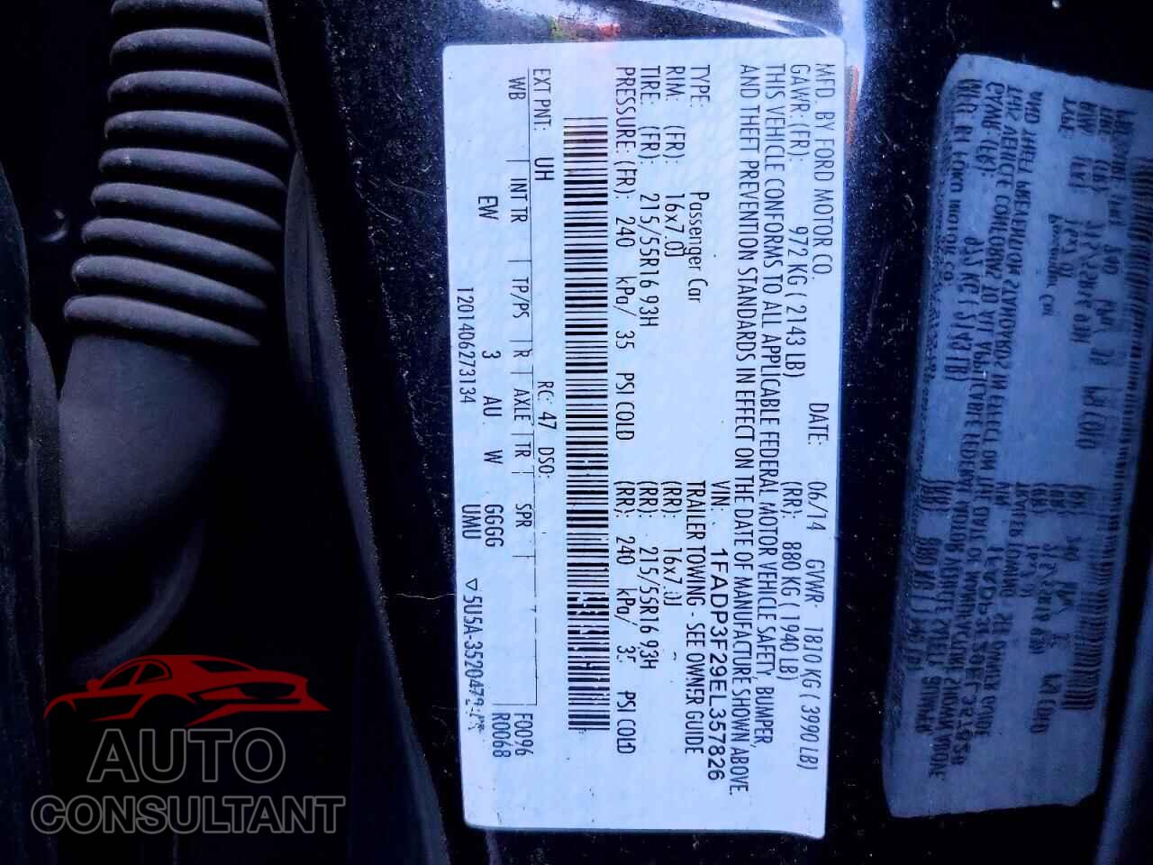 FORD FOCUS 2014 - 1FADP3F29EL357826
