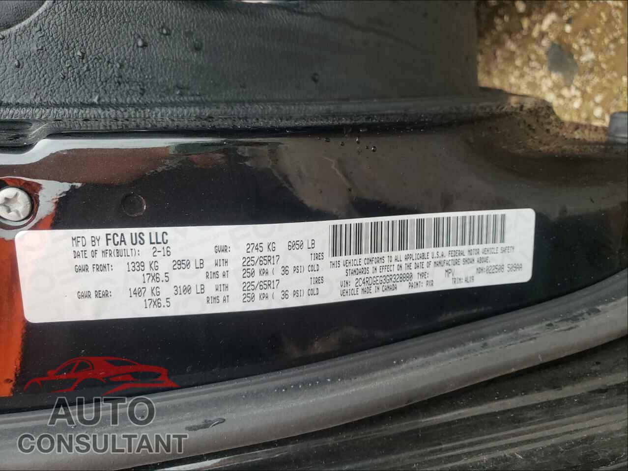 DODGE GRAND CARA 2016 - 2C4RDGEG3GR328880