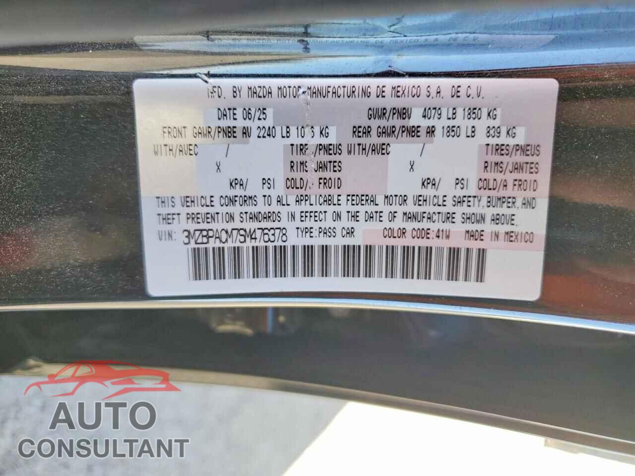 MAZDA 3 2025 - 3MZBPACM7SM476378