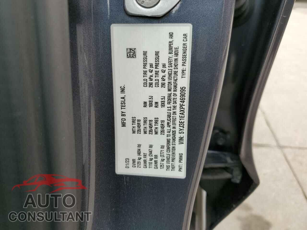 TESLA MODEL 3 2023 - 5YJ3E1EAXPF469095