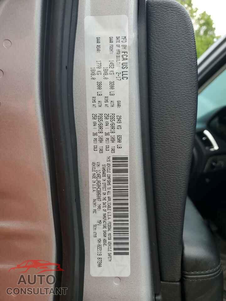 DODGE DURANGO 2017 - 1C4RDJAG0HC806007
