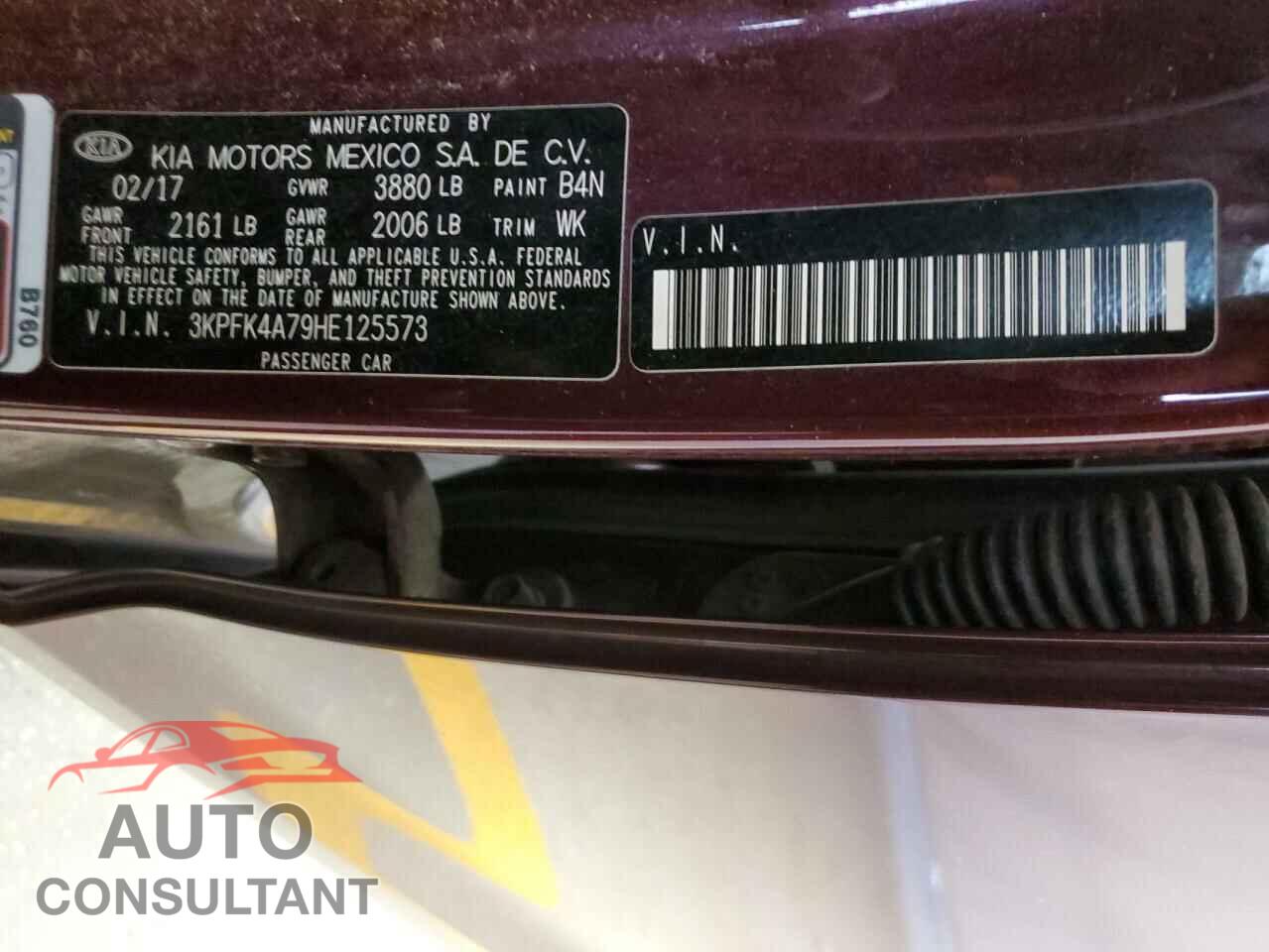 KIA FORTE 2017 - 3KPFK4A79HE125573