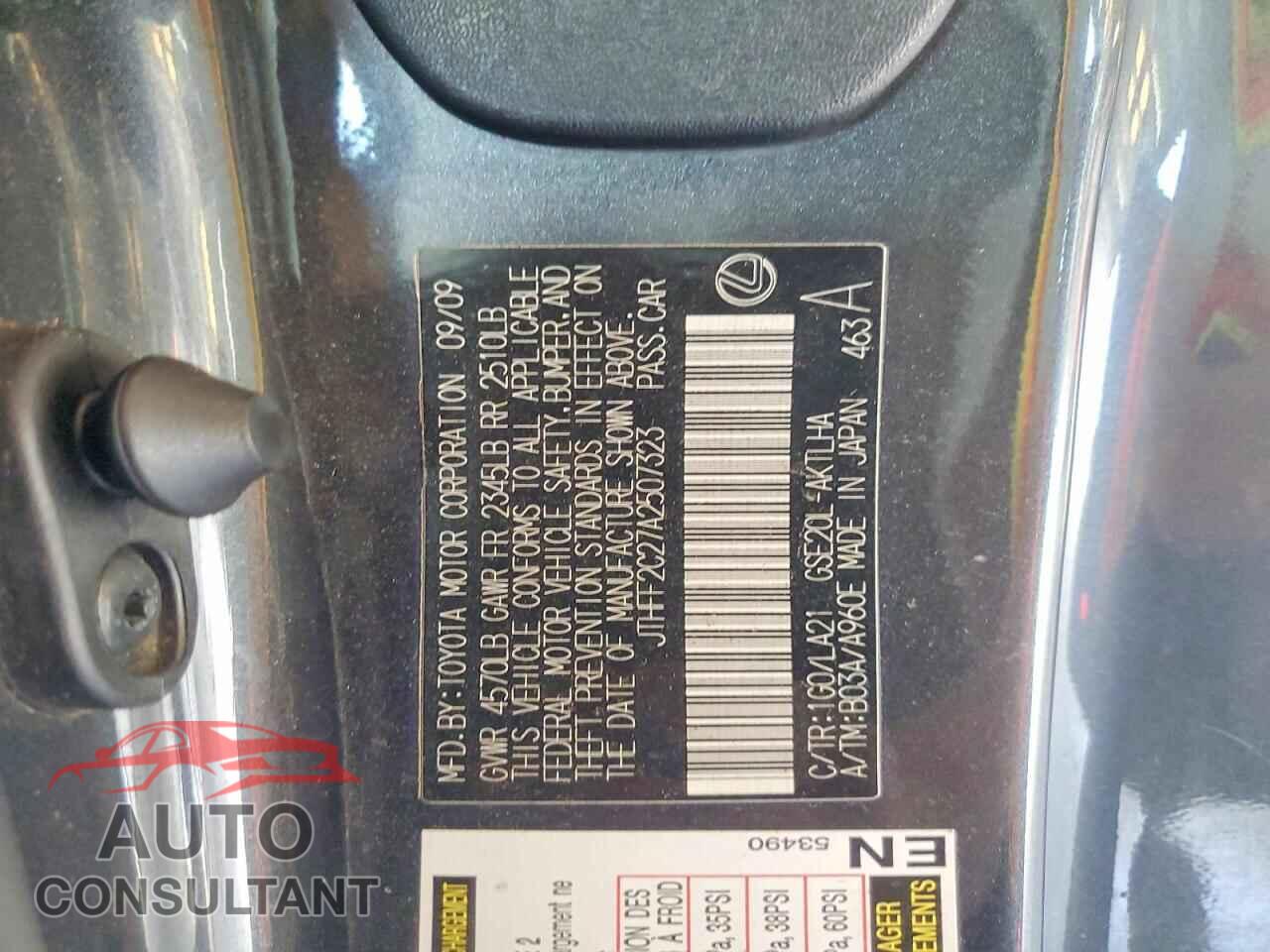 LEXUS IS 2010 - JTHFF2C27A2507323