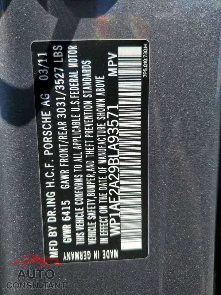 PORSCHE CAYENNE 2011 - WP1AE2A29BLA93571