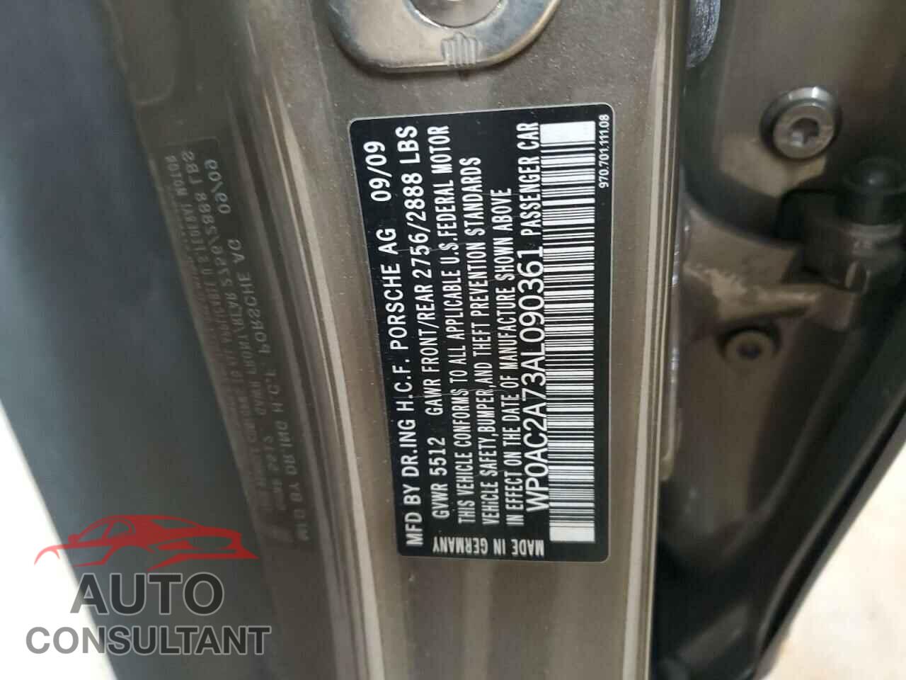 PORSCHE PANAMERA 2010 - WP0AC2A73AL090361