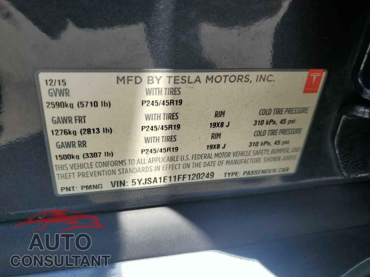 TESLA MODEL S 2015 - 5YJSA1E11FF120249