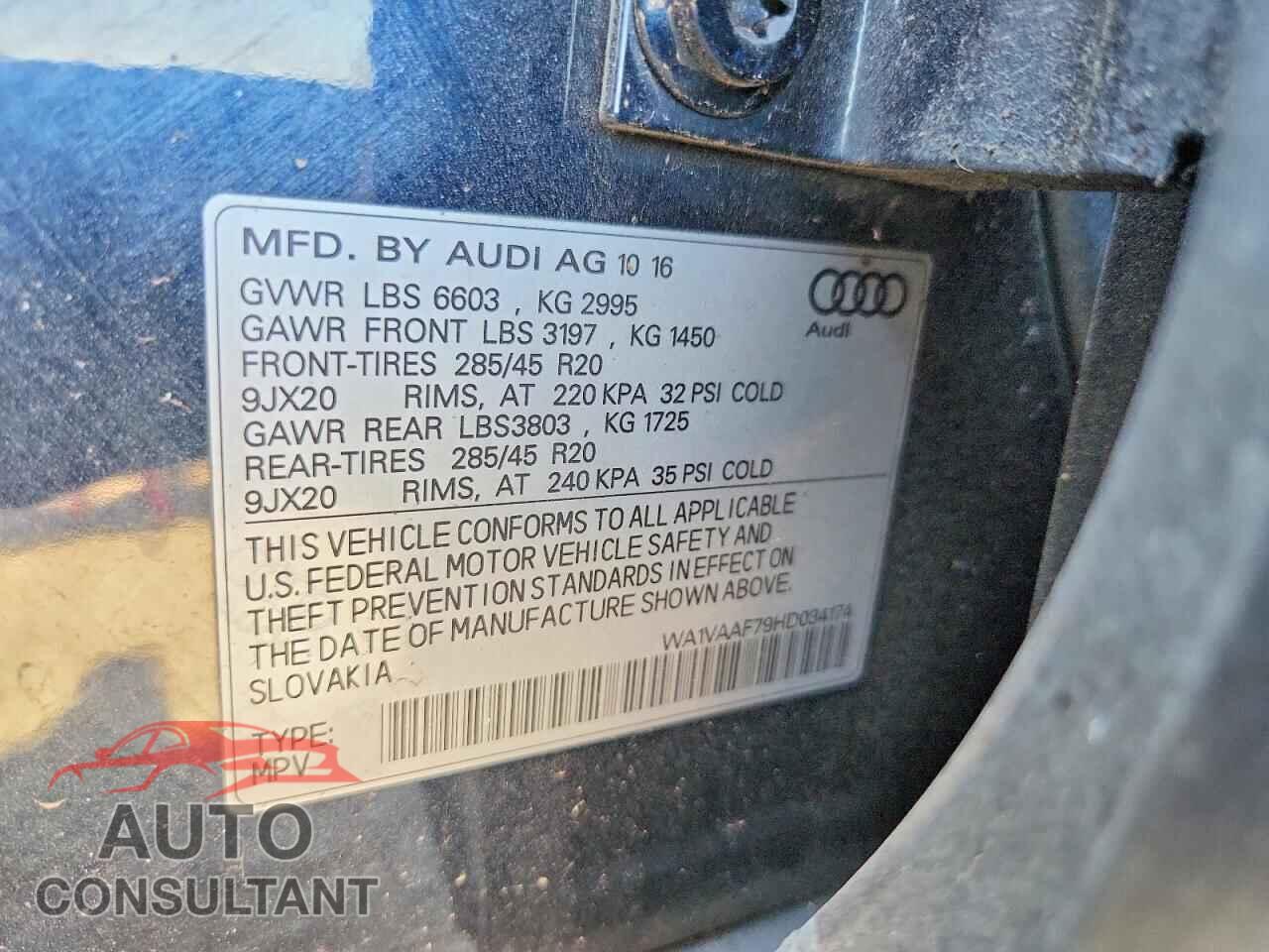 AUDI Q7 2017 - WA1VAAF79HD034174