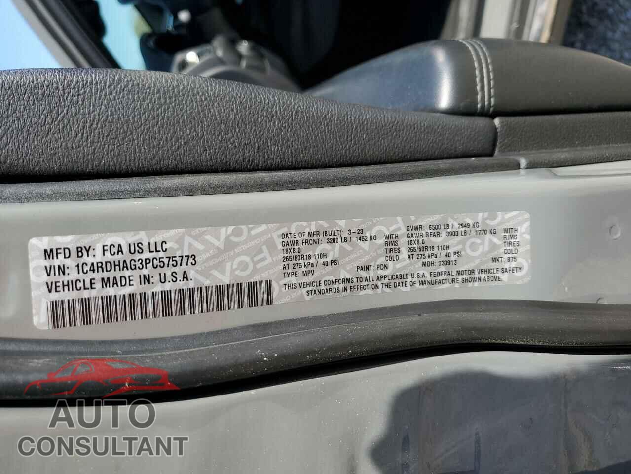 DODGE DURANGO 2023 - 1C4RDHAG3PC575773
