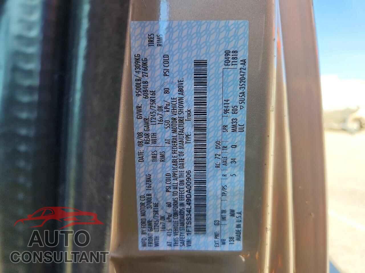 FORD ECONOLINE 2009 - 1FTSS34L49DA00906