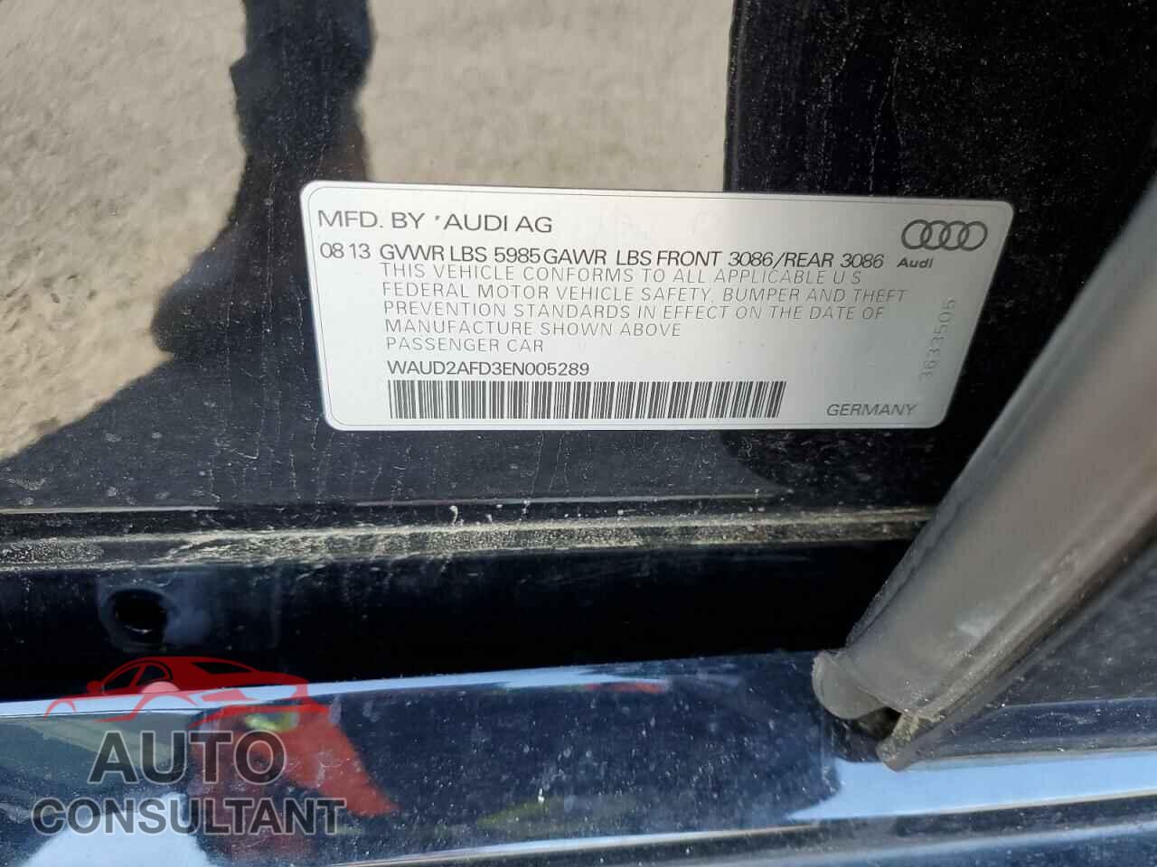 AUDI S8 2014 - WAUD2AFD3EN005289