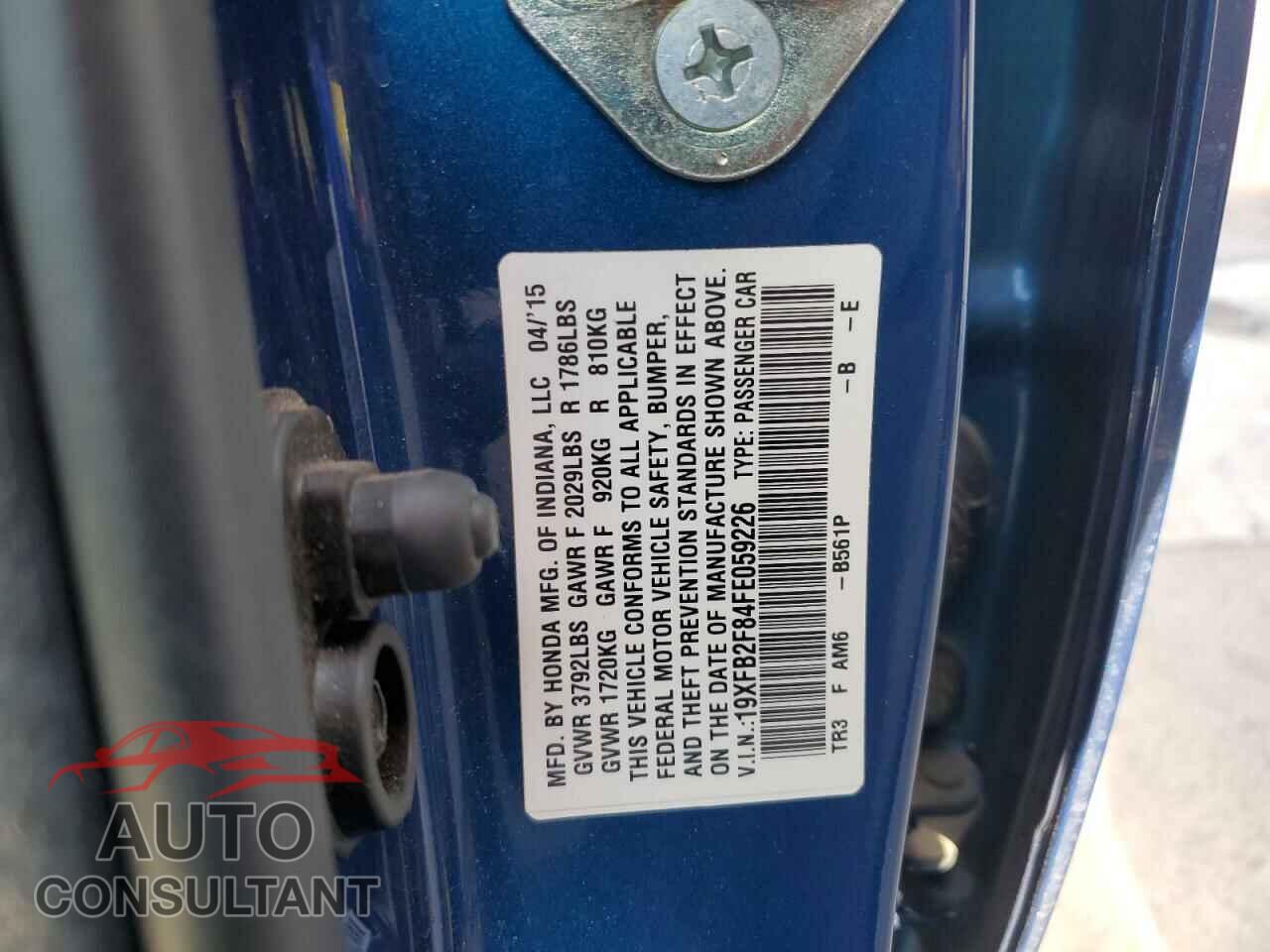 HONDA CIVIC 2015 - 19XFB2F84FE059226